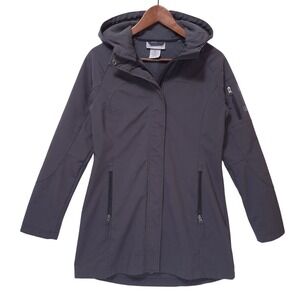 Free Country Softshell Fleece Hooded Jacket Women S‎ Full Zip Gray Normcore